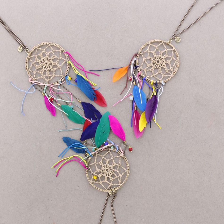 COLLAR LARGO COLGANTES FLECOS
