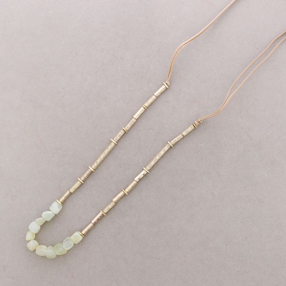 STONE BEADS LONG NECKLACE