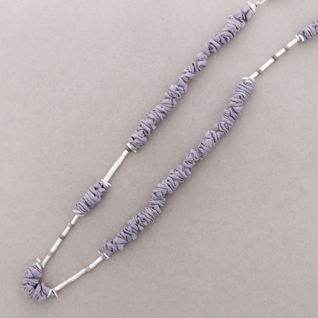 ROUGH LONG NECKLACE STONES METAL BEADS