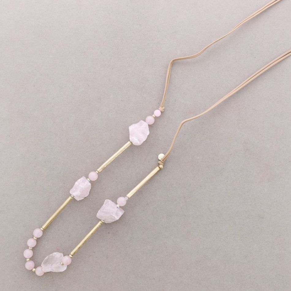 COLLAR LARGO CUENTAS PIEDRAS