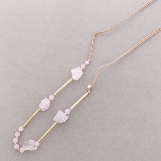 COLLAR LARGO CUENTAS PIEDRAS