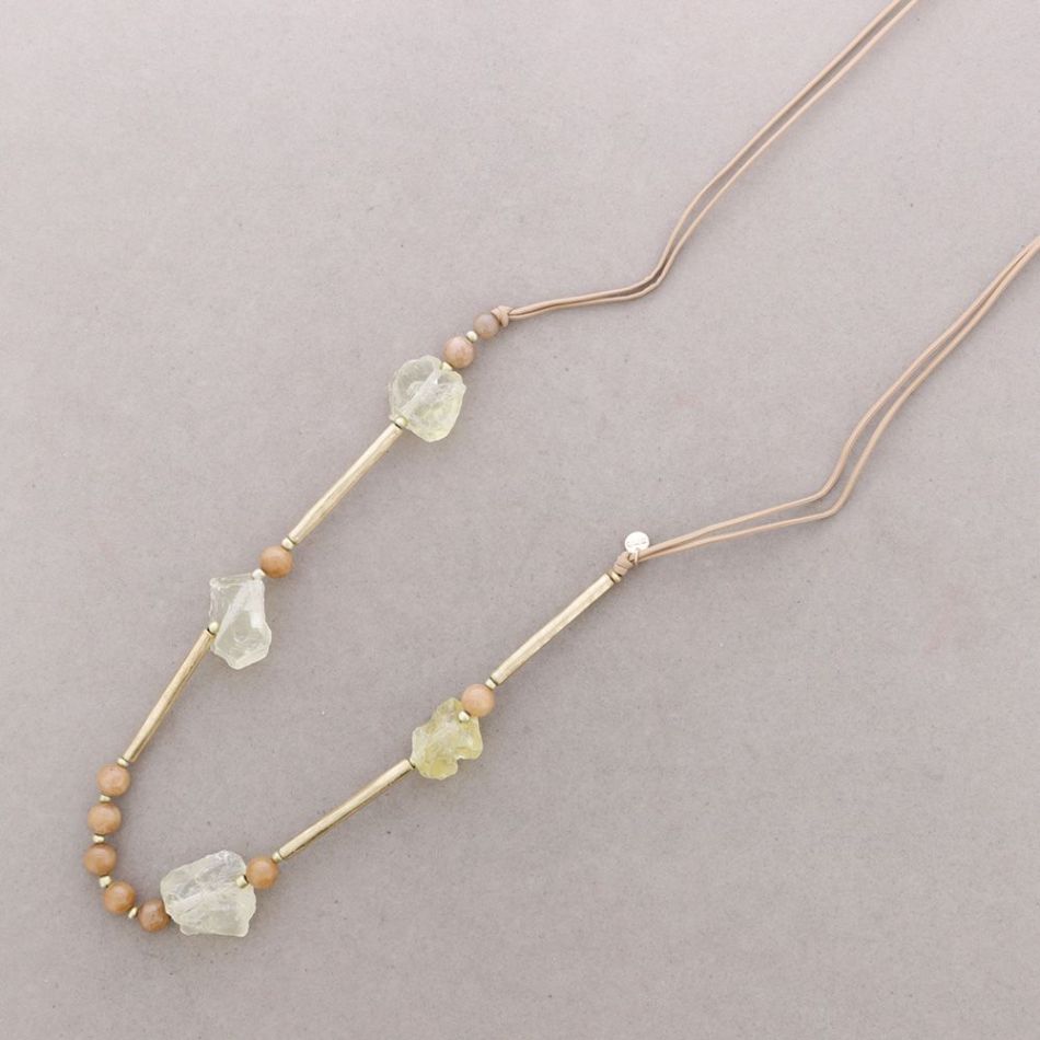 COLLAR LARGO CUENTAS PIEDRAS