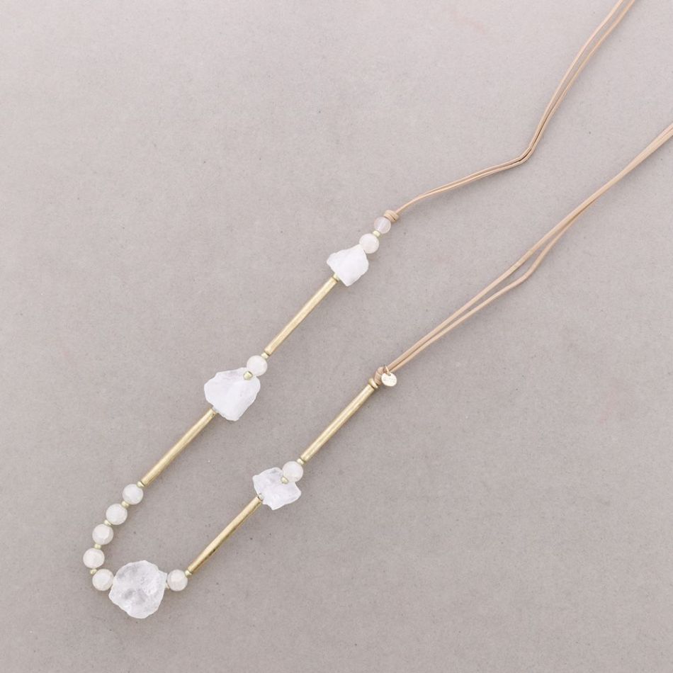 COLLAR LARGO CUENTAS PIEDRAS