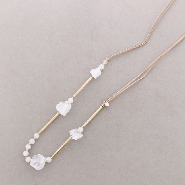 COLLAR LARGO CUENTAS PIEDRAS