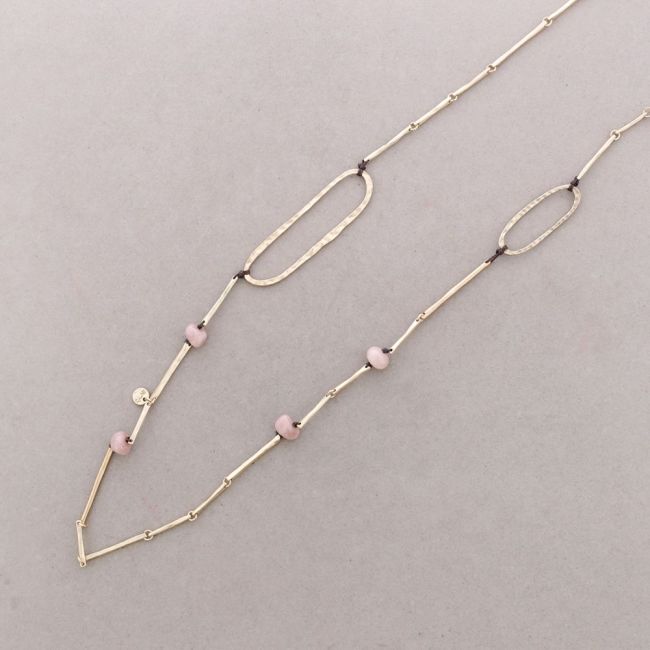 COLLAR LARGO TUBOS METAL PIEDRAS