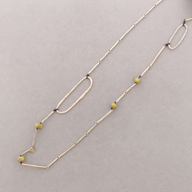 COLLAR LARGO TUBOS METAL PIEDRAS