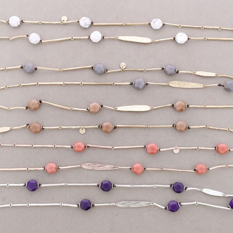 LONG METAL STONE NECKLACE 2
