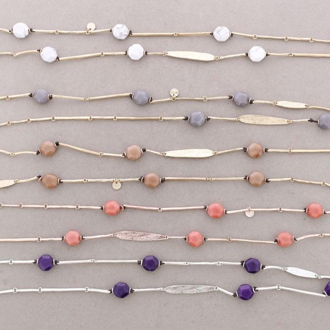 LONG METAL STONE NECKLACE