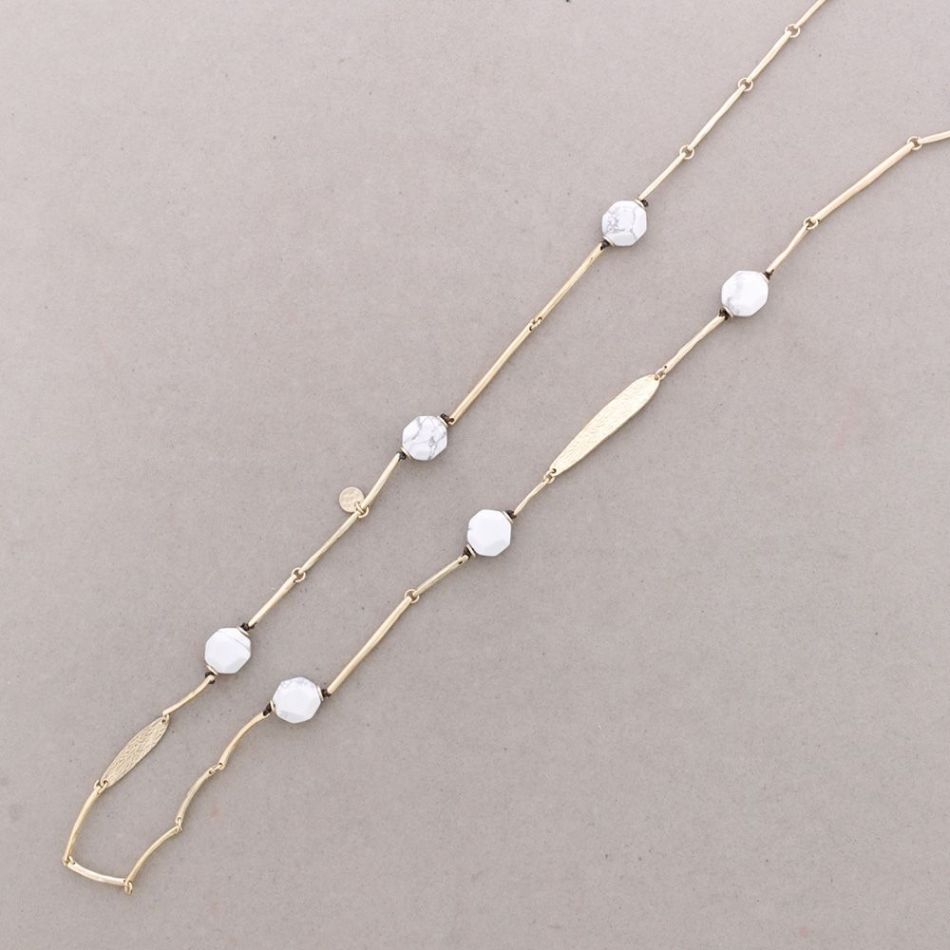COLLAR LARGO METAL PIEDRAS