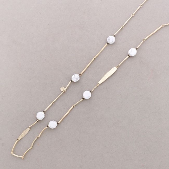 COLLAR LARGO METAL PIEDRAS