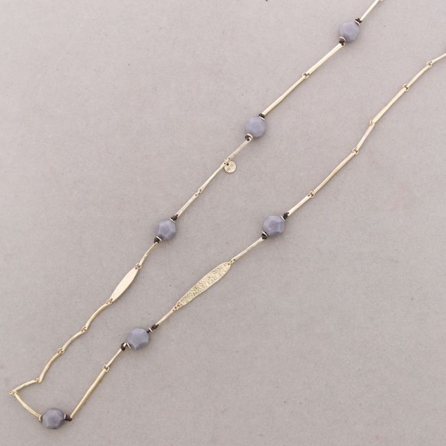 COLLAR LARGO METAL PIEDRAS