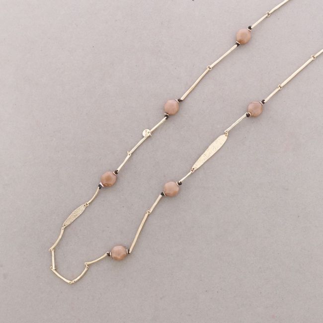 COLLAR LARGO METAL PIEDRAS