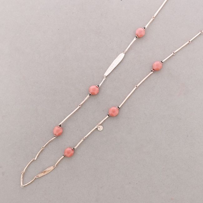 LONG METAL STONE NECKLACE