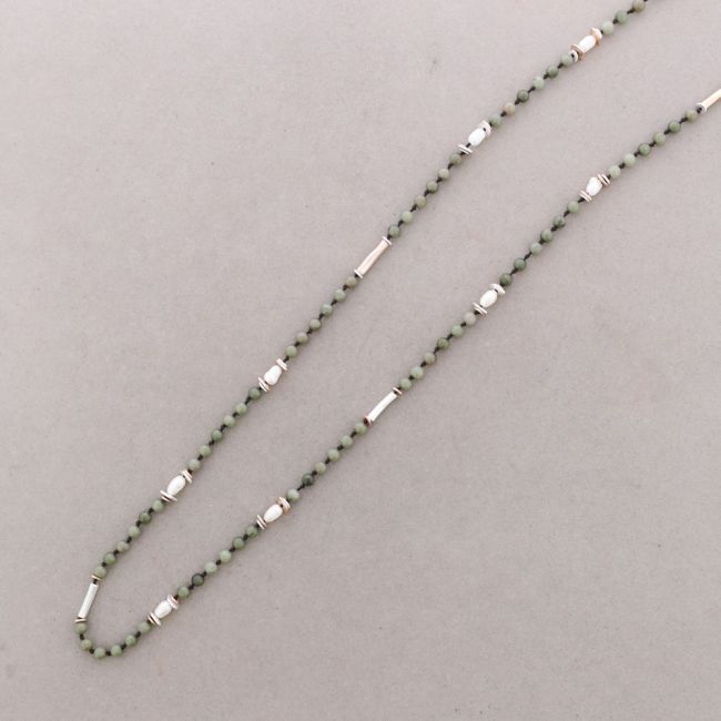 COLLAR LARGO PIEDRAS CUENTAS METALPERLAS CULTIVADAS