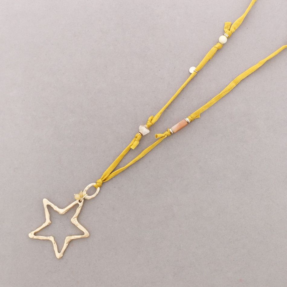 COLLAR LARGO COLGANTE ESTRELLA METAL