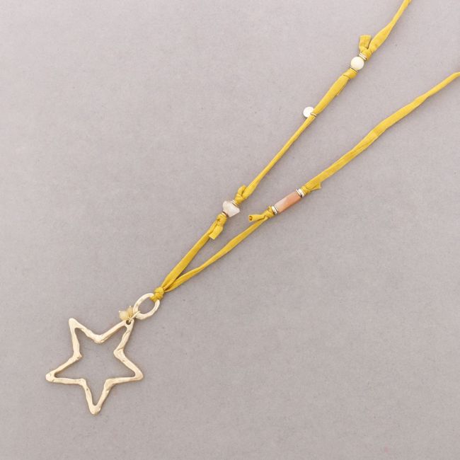 METAL STAR PENDANT LONG NECKLACE