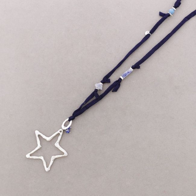 COLLAR LARGO COLGANTE ESTRELLA METAL