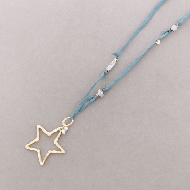 METAL STAR PENDANT LONG NECKLACE