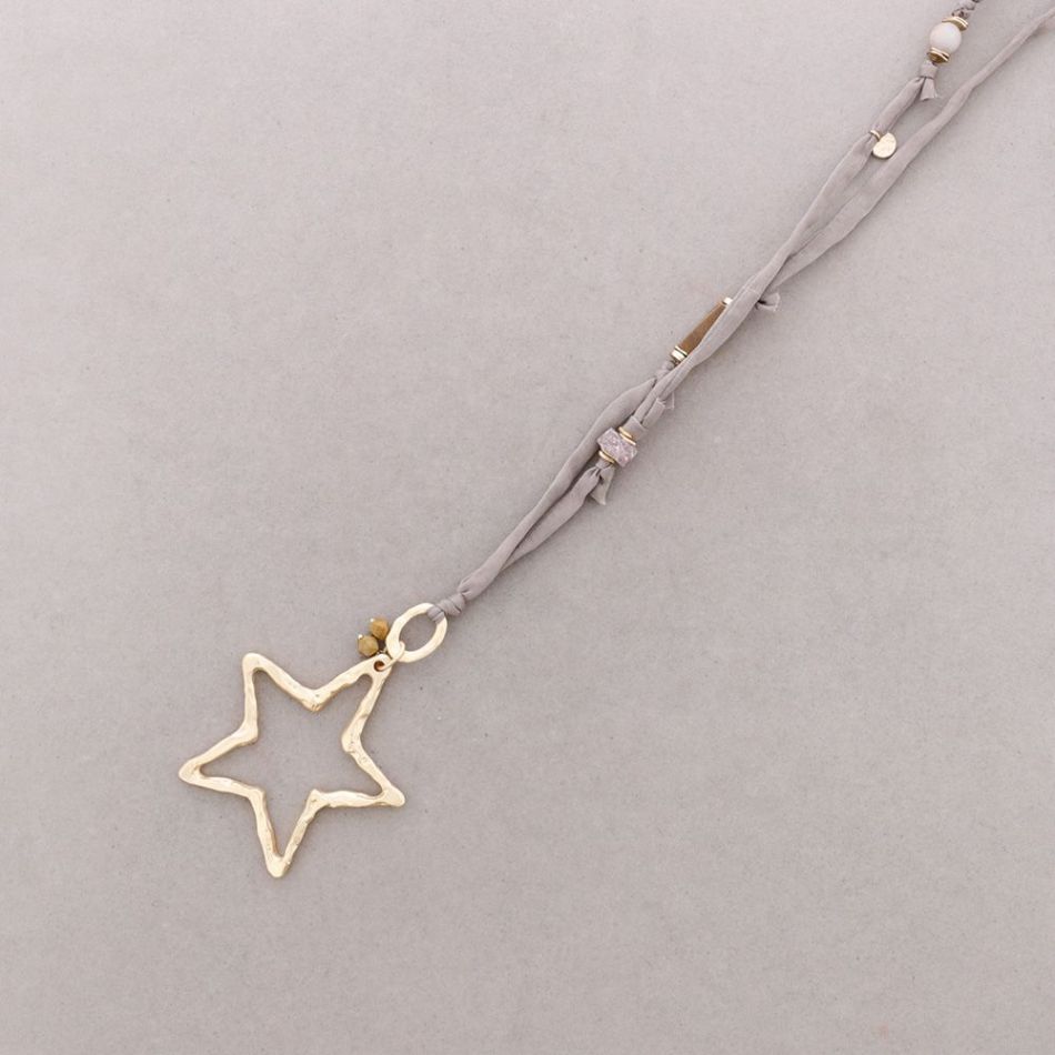 METAL STAR PENDANT LONG NECKLACE