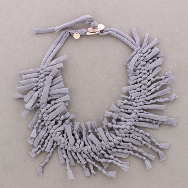 MULTI-KNOT FABRIC SHORT NECKLACE