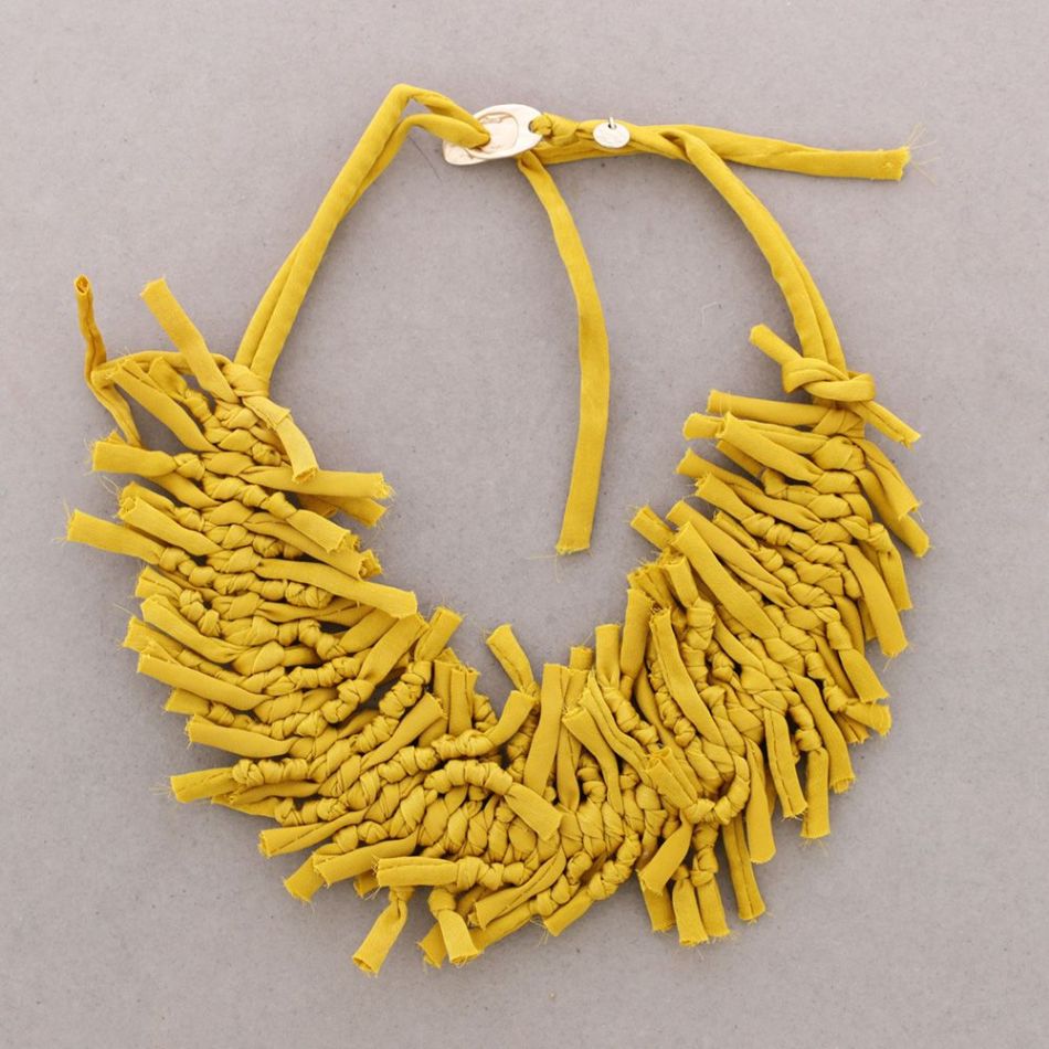 MULTI-KNOT FABRIC SHORT NECKLACE