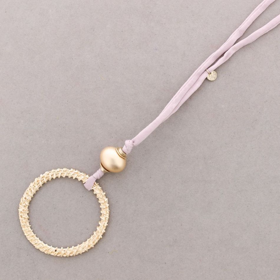 COLLAR LARGO COLGANTE ANILLA METAL