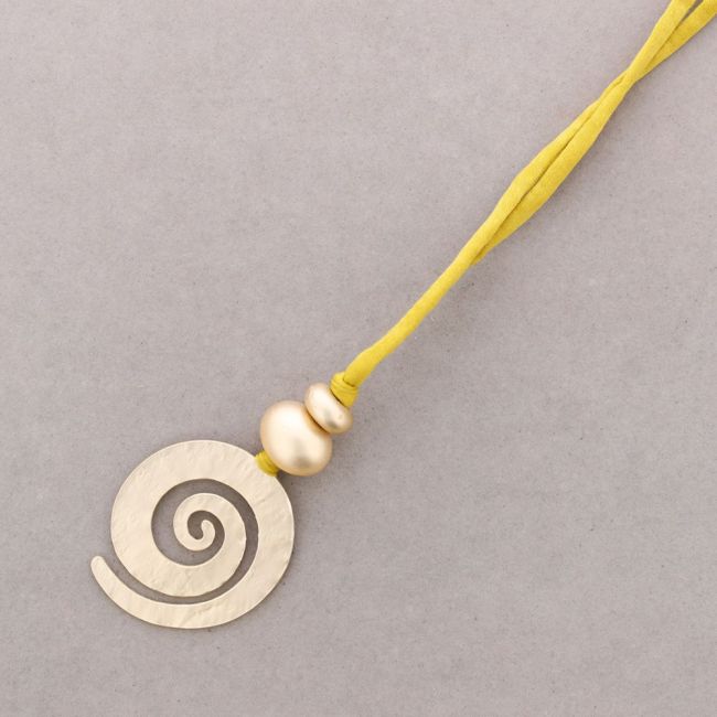 METAL SPIRAL PENDANT LONG NECKLACE
