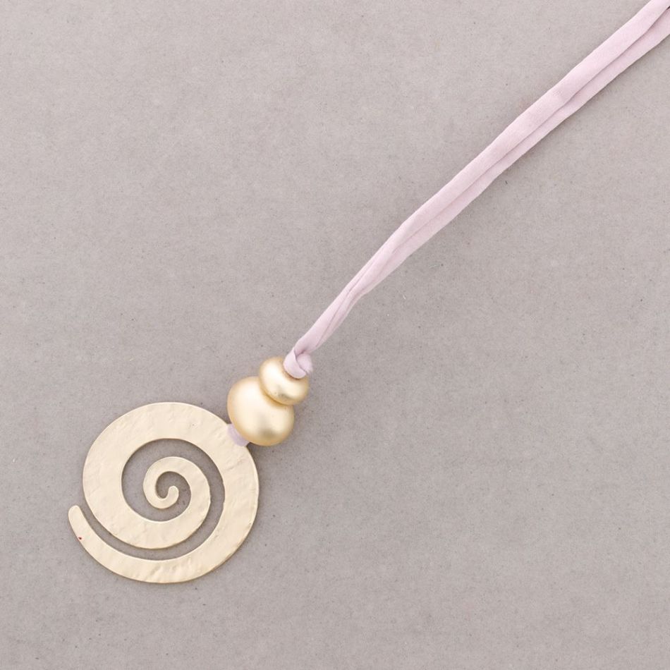 METAL SPIRAL PENDANT LONG NECKLACE