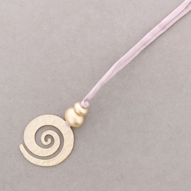 METAL SPIRAL PENDANT LONG NECKLACE