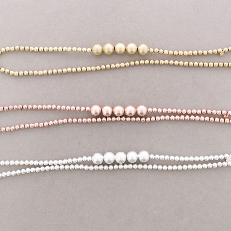 LONG NECKLACE IMITATION METAL BALLS 1.5M 2