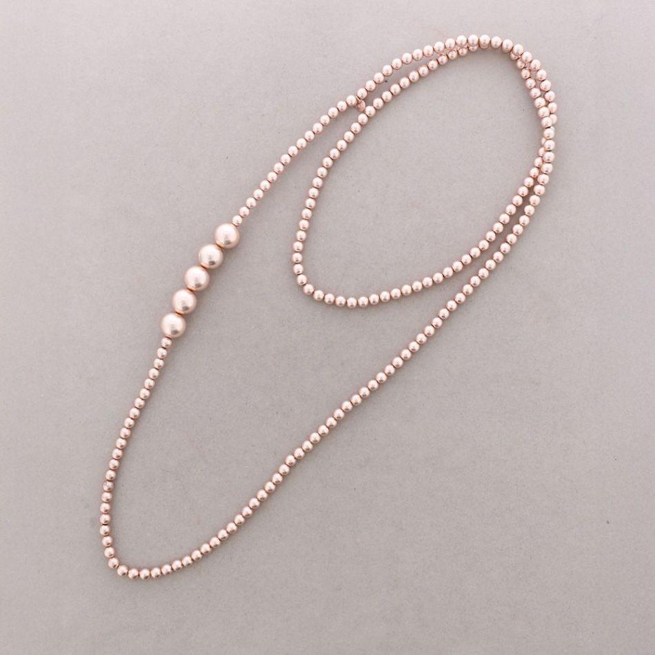 LONG NECKLACE IMITATION METAL BALLS 1.5M