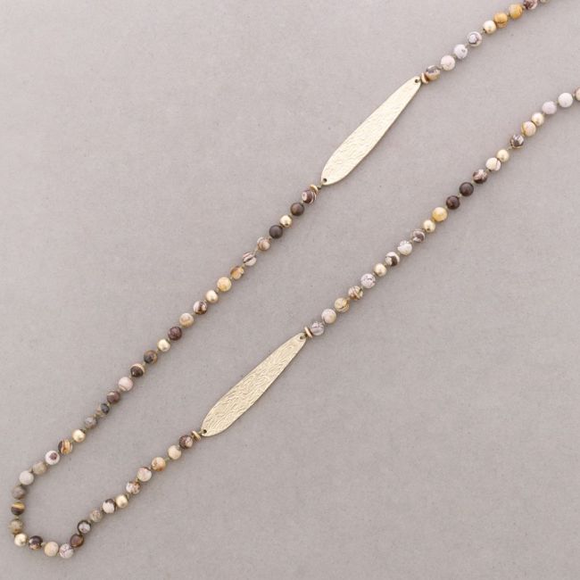 COLLAR LARGO PIEDRAS COLGANTE METAL