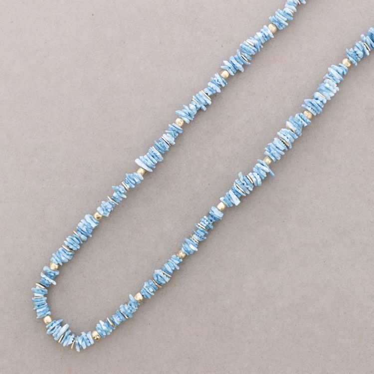 NACRE METAL BEADS LONG NECKLACE