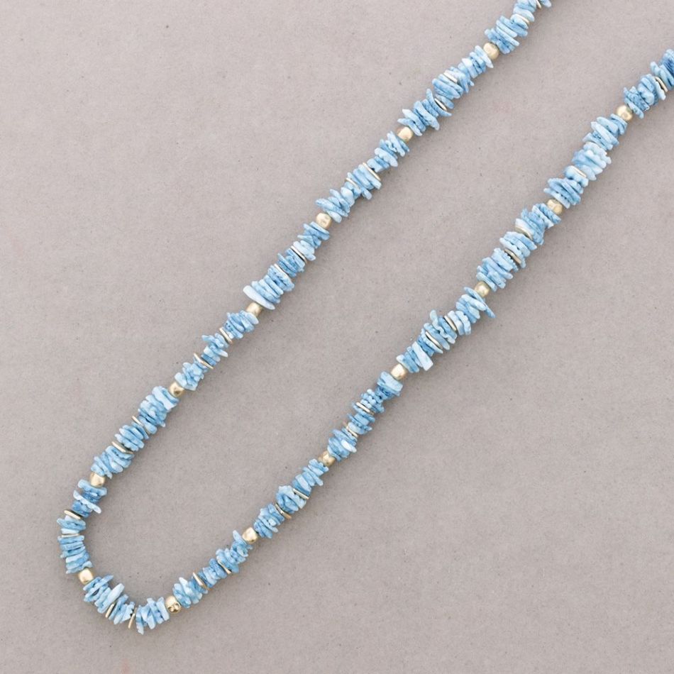 NACRE METAL BEADS LONG NECKLACE
