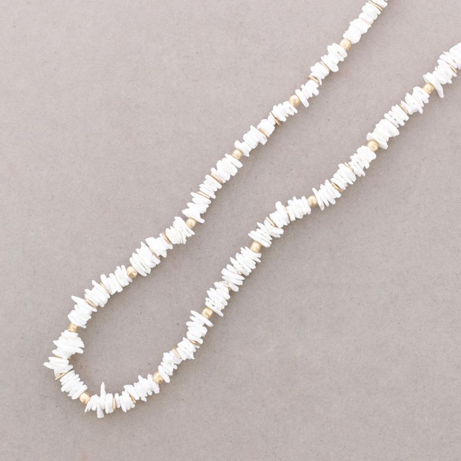 NACRE METAL BEADS LONG NECKLACE