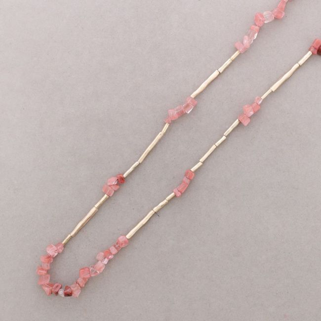 COLLAR LARGO CUENTAS METAL PIEDRAS