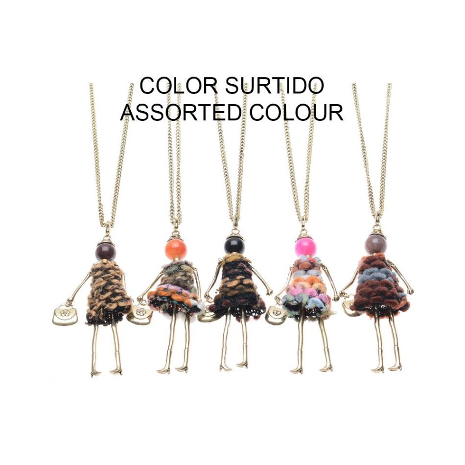 DOLL PENDANT LONG NECKLACE