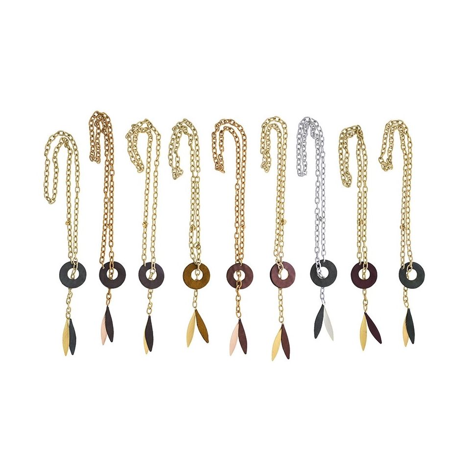 COLLAR LARGO TIPO FULAR CADENA CUENTAS FORRADAS