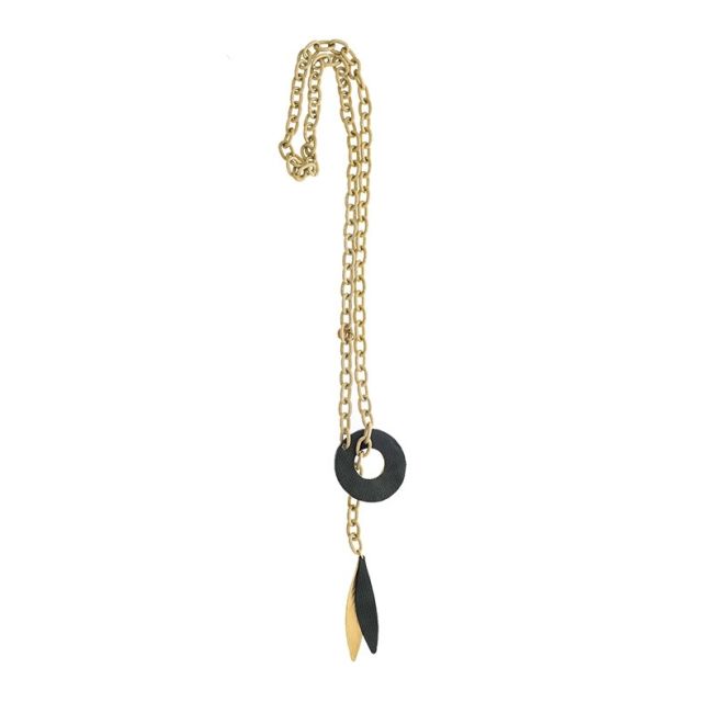 COLLAR LARGO TIPO FULAR CADENA CUENTAS FORRADAS