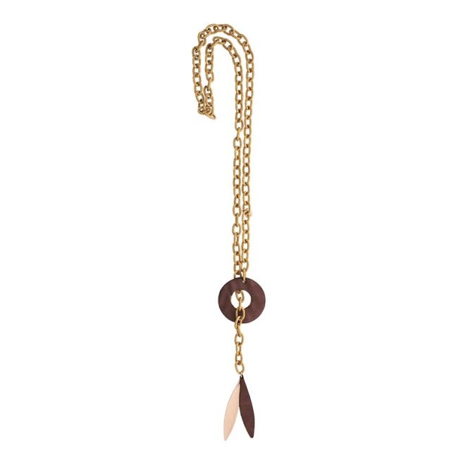COLLAR LARGO TIPO FULAR CADENA CUENTAS FORRADAS