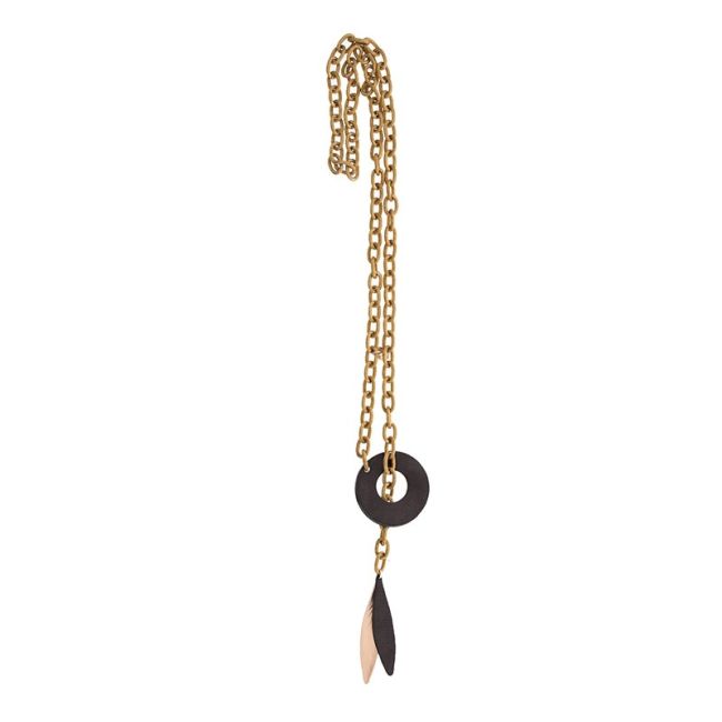 COLLAR LARGO TIPO FULAR CADENA CUENTAS FORRADAS
