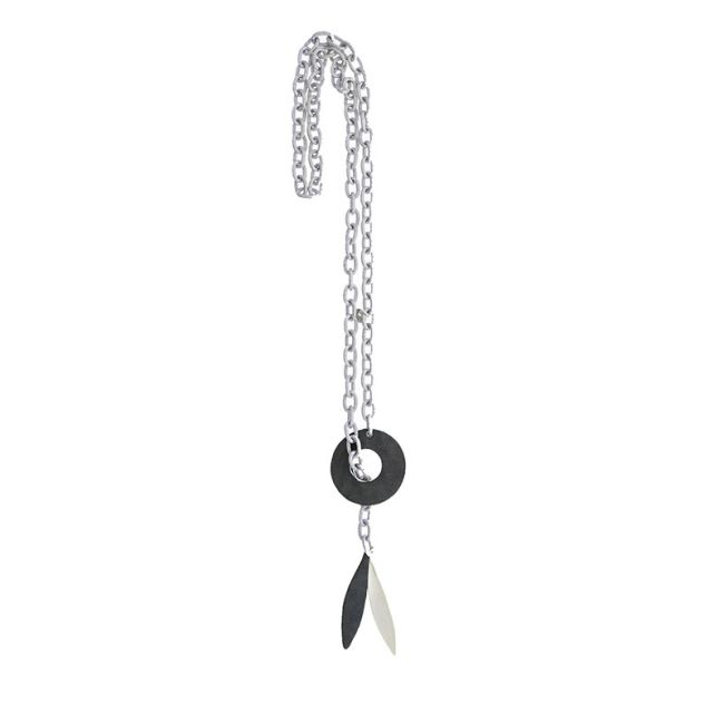 COLLAR LARGO TIPO FULAR CADENA CUENTAS FORRADAS