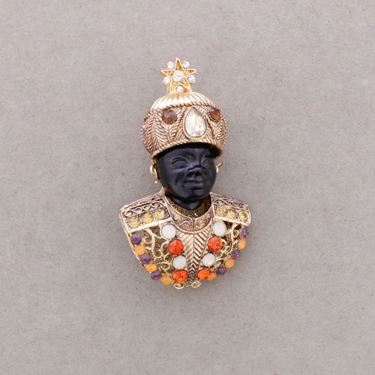 CRYSTAL HEAD BROOCH