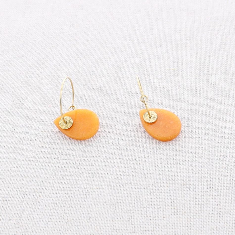 PENDIENTES ACERO ARO COLGANTE PIEDRA