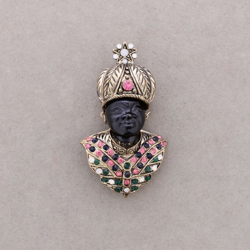 CRYSTAL HEAD BROOCH