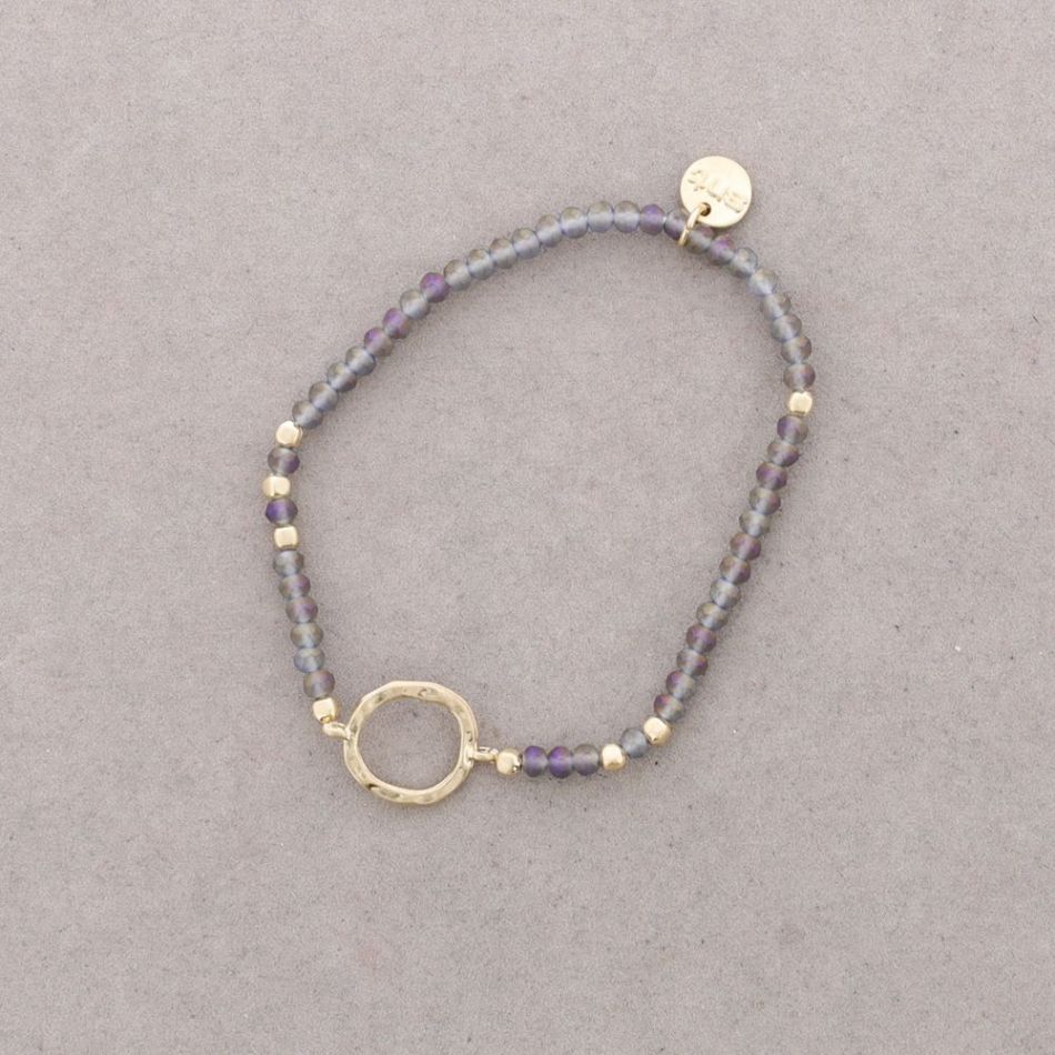 PULSERA CRISTALES FACETADOS MATE ANILLA METAL