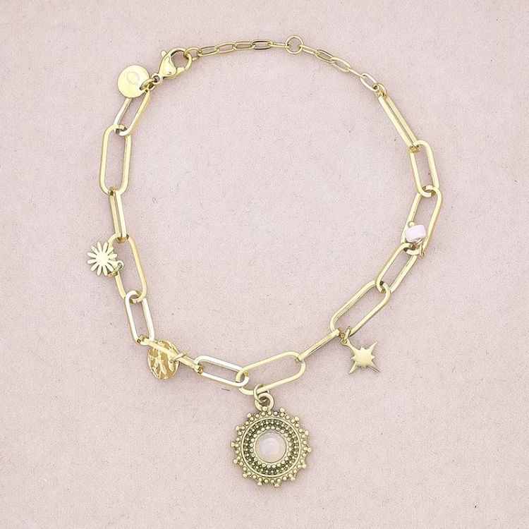 PULSERA ACERO ESLABONES COLGANTES