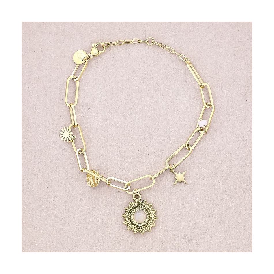 STEEL BRACELET WITH DANGLING LINKS