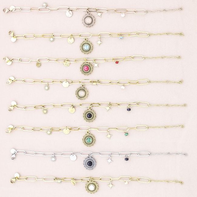 STEEL BRACELET WITH DANGLING LINKS
