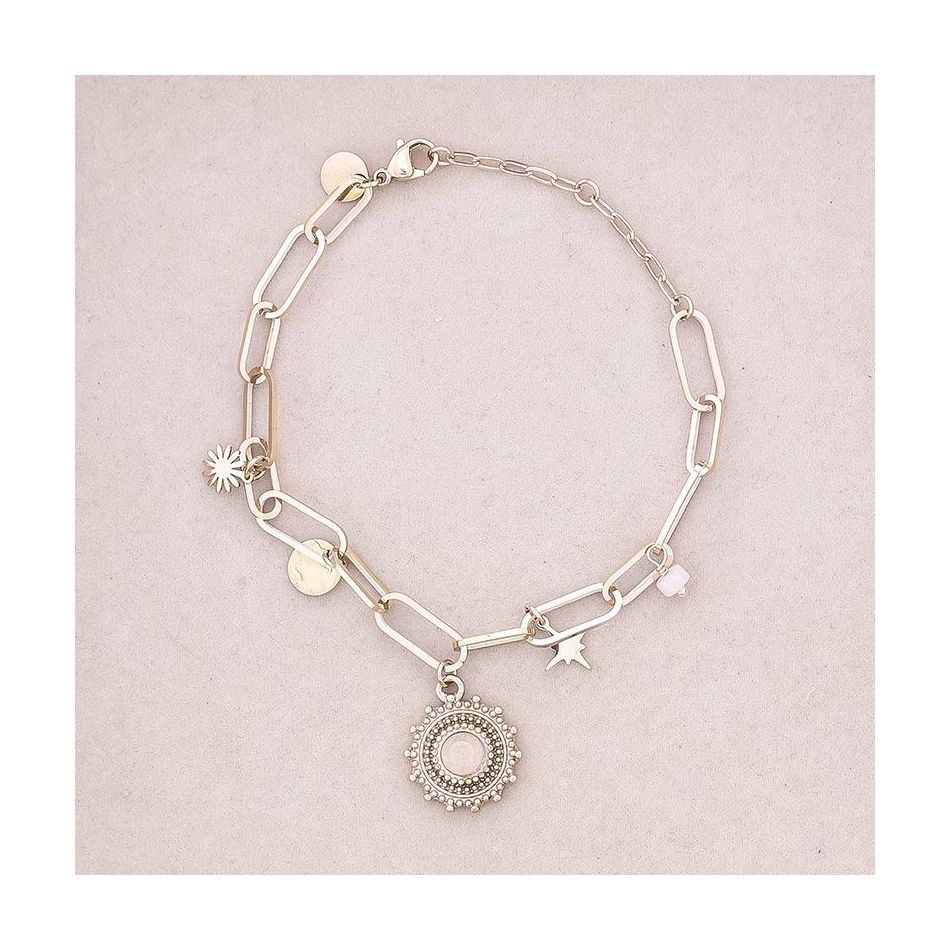 PULSERA ACERO ESLABONES COLGANTES